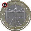 1 euro od 2008 - układ awersu do rewersu