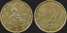 Monety Włoch - 20 euro centów od 2008