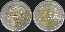 Monety Włoch - 2 euro 2012 10 Lat Euro w Obiegu