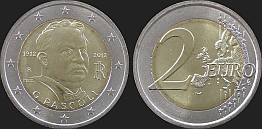 Monety Włoch - 2 euro 2012 Giovanni Pascoli