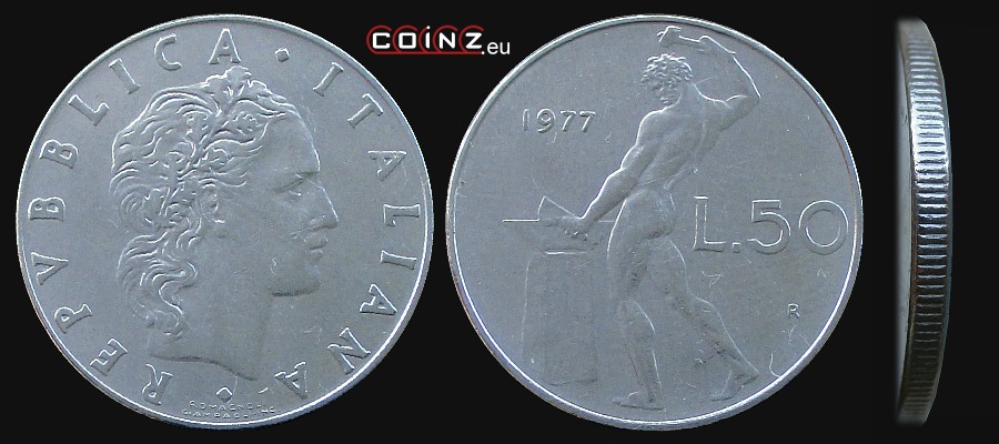50 lirów 1954-1989 - monety Włoch