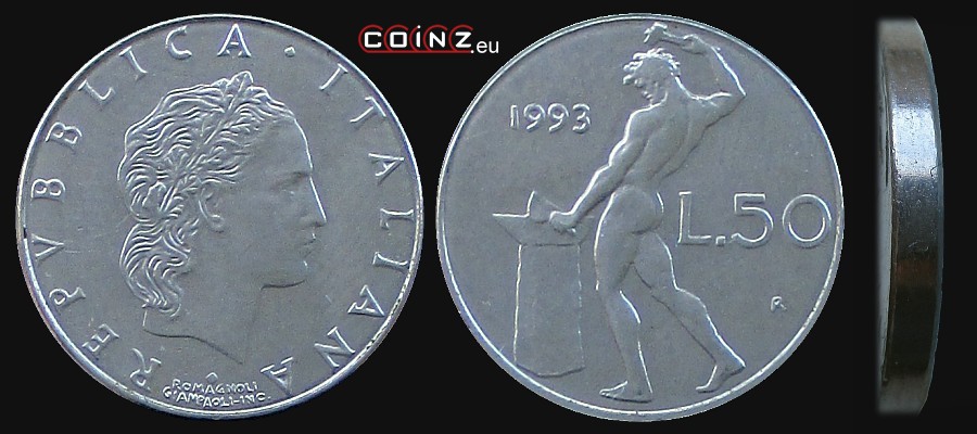 50 lirów 1990-1995 - monety Włoch