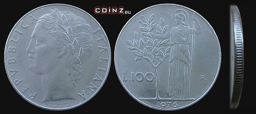 100 lirów 1955-1989 - monety Włoch