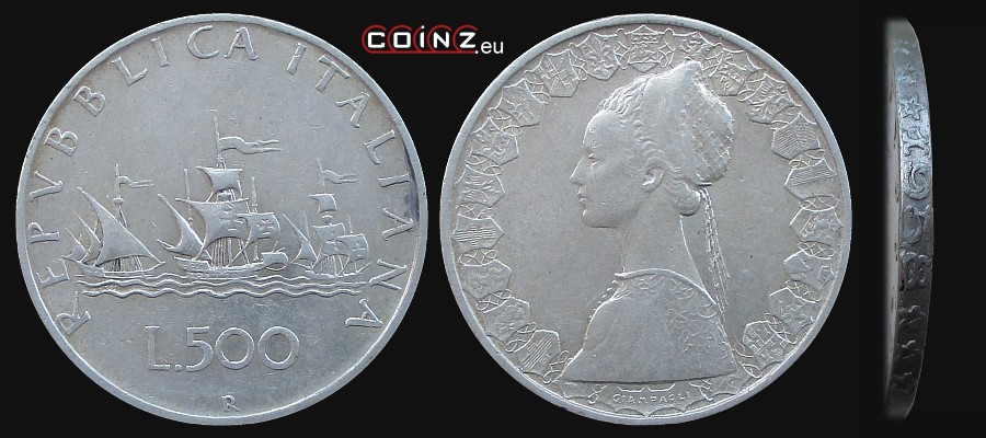 500 lirów 1958-2001 - monety Włoch