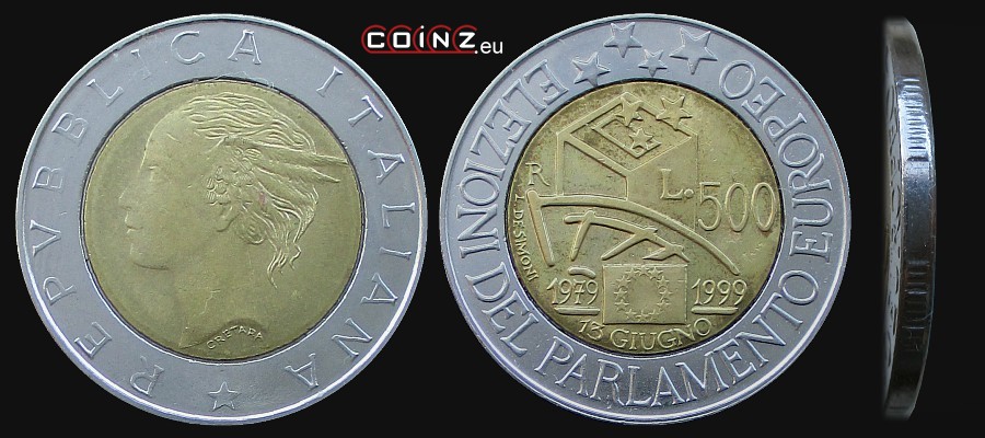 500 lirów 1998 Wybory do Parlamentu Europejskiego - monety Włoch
