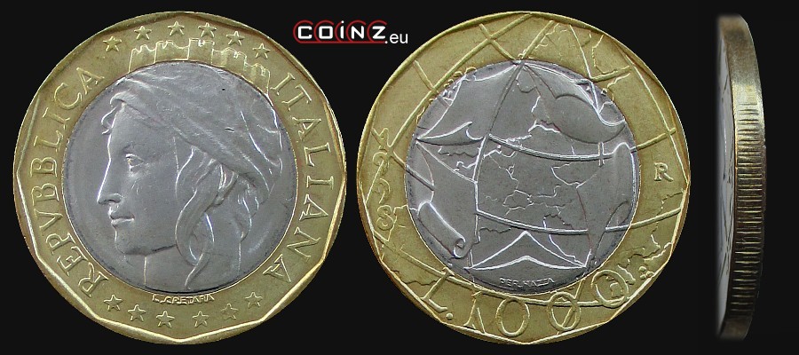 1000 lirów 1997-2001 - monety Włoch