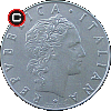 50 lirów 1954-1989 - układ awersu do rewersu