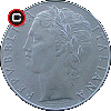100 lirów 1955-1989 - układ awersu do rewersu