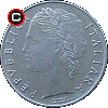 100 lirów 1990-1992 - układ awersu do rewersu
