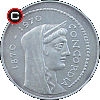1000 lirów 1970 Rzym Stolicą Włoch - układ awersu do rewersu
