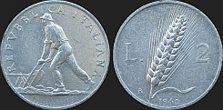 Monety Włoch - 2 liry 1946-1950