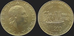 Monety Włoch - 200 lirów 1989 Arsenał Morski w Tarencie