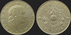 Monety Włoch - 200 lirów 1994 Korpus Karabinierów