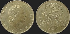 Monety Włoch - 200 lirów 1997 Włoska Liga Morska