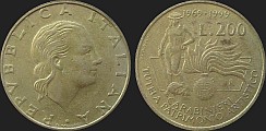 Monety Włoch - 200 lirów 1999 Wydział ds. Sztuki Korpusu Karabinierów