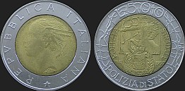 Monety Włoch - 500 lirów 1997 Policja Drogowa