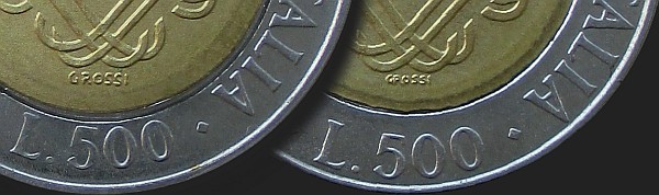 wariant 500 lirów z 1993