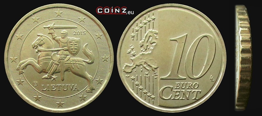 10 euro centów od 2015 - monety Litwy