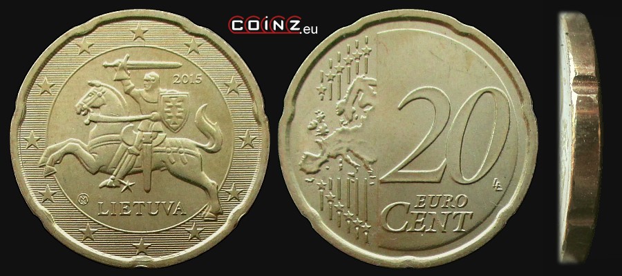 20 euro centów od 2015 - monety Litwy