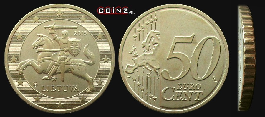 50 euro centów od 2015 - monety Litwy