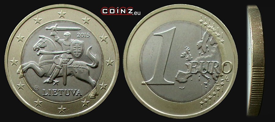 1 euro od 2015 - monety Litwy