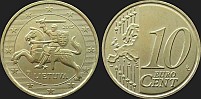Lietuvos monetos - 10 euro centų nuo 2015