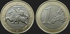 Lietuvos monetos - 1 euras nuo 2015