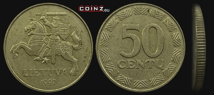 50 centów 1997 - monety Litwy
