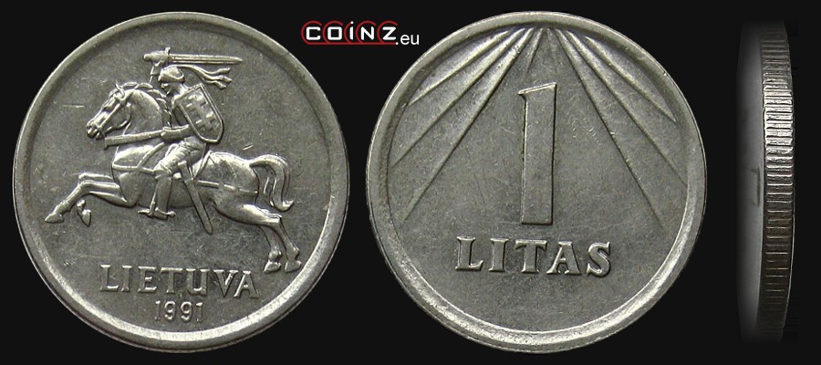 1 litas 1991 - Lithuanian coins