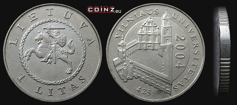 1 lit 2004 Uniwersytet Wileński - monety Litwy