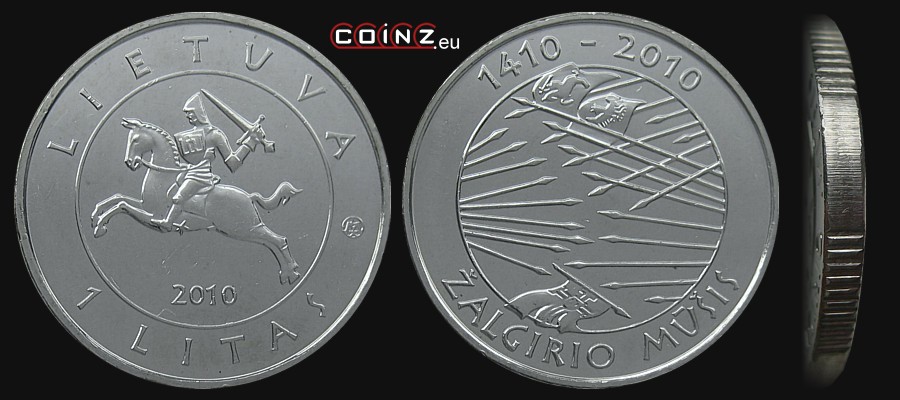 1 litas 2010 Battle of Grunwald - Lithuanian coins