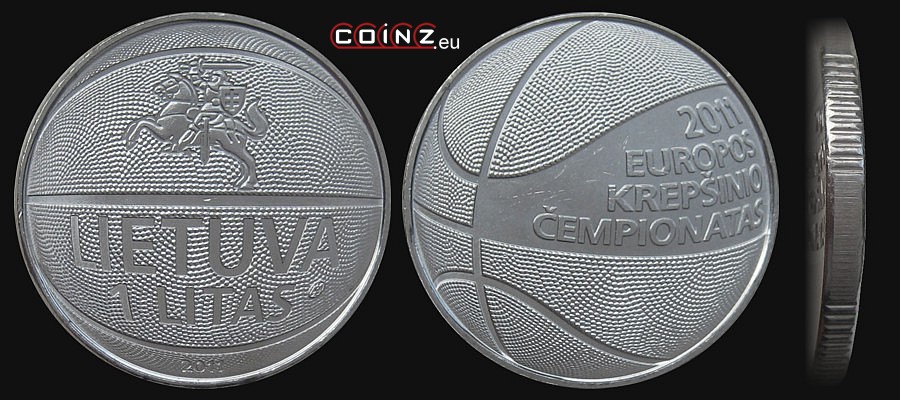 1 litas 2011 European Basketball Championship - Lithuanian coins