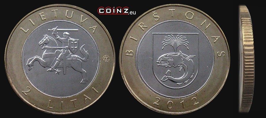 2 lity 2012 - kurort Birsztany - monety Litwy
