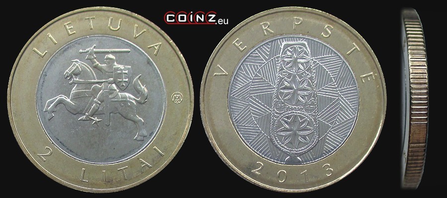 2 litai 2013 - Verpstė - Lietuvos monetos