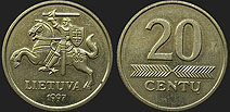 Lietuvos monetos - 20 centų 1997