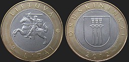 Monety Litwy - 2 lity 2012 - kurort Druskieniki