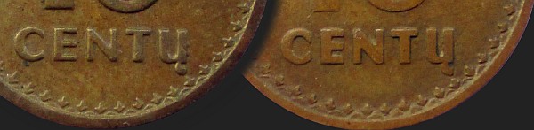 1991 metų 10 centų monetos įvairumas