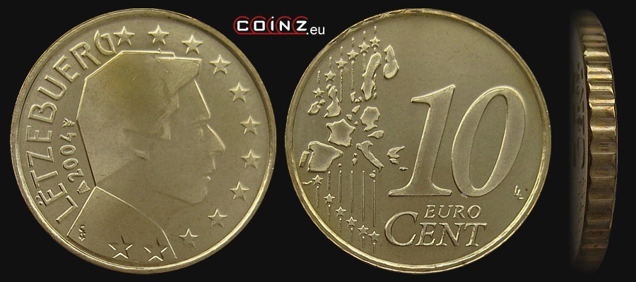 10 euro centów 2002-2006 - monety Luksemburga