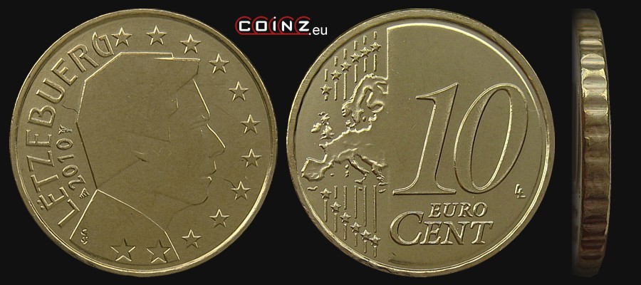 10 euro centów od 2007 - monety Luksemburga