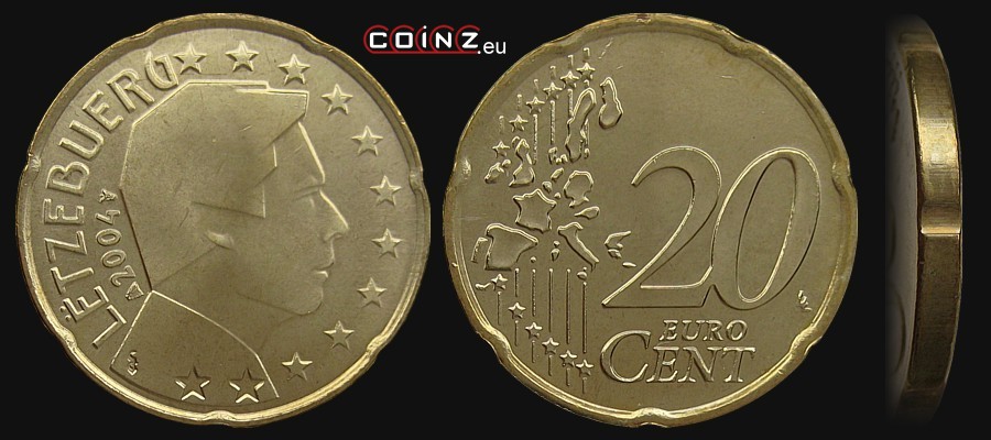 20 euro centów 2002-2006 - monety Luksemburga
