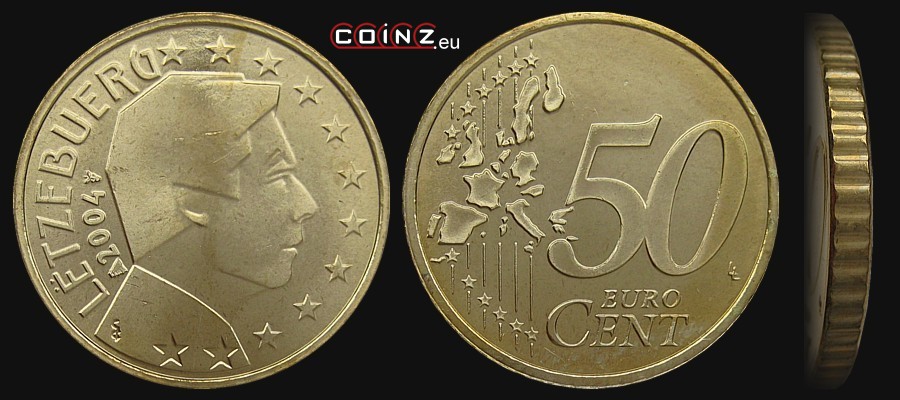 50 euro centów 2002-2006 - monety Luksemburga