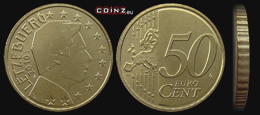 50 euro centów od 2007 - monety Luksemburga