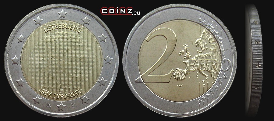 2 euro 2009 - 10 Rocznica Unii Gospodarczej i Walutowej - monety Luksemburga