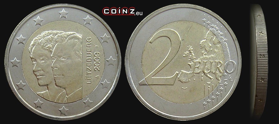 2 euro 2009 - 90 Rocznica Objęcia Tronu przez Charlotte - monety Luksemburga