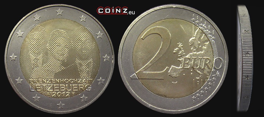 2 euro 2012 Ślub Księcia Wilhelma - monety Luksemburga