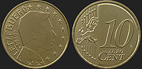 Monety Luksemburga - 10 euro centów od 2007