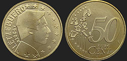 Monety Luksemburga - 50 euro centów 2002-2006