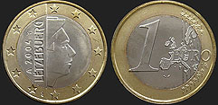 Monety Luksemburga - 1 euro 2002-2006