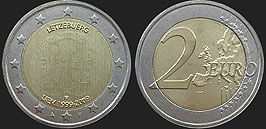 Monety Luksemburga - 2 euro 2009 10 Rocznica Unii Gospodarczej i Walutowej