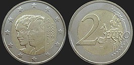 Monety Luksemburga - 2 euro 2009 90 Rocznica Objęcia Tronu przez Charlotte
